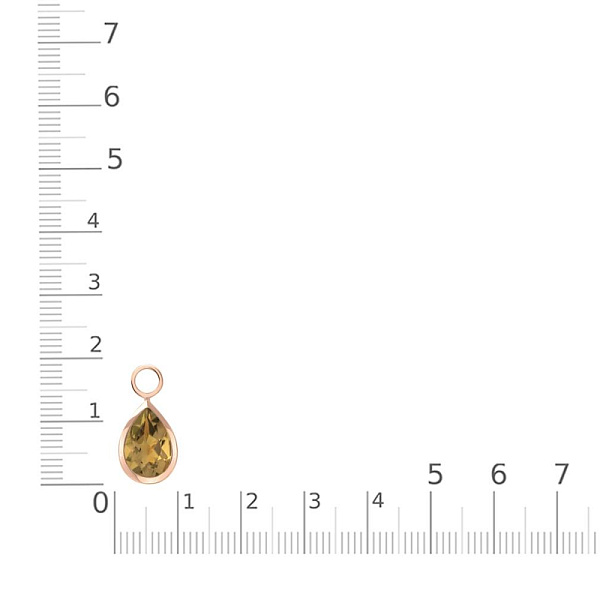 Подвеска серёг-трансформеров из красного золота с султанитом