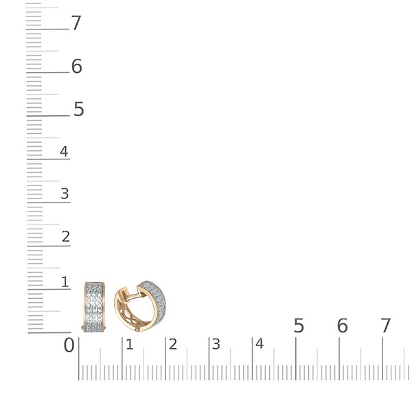 Серьги Дорожки из жёлтого золота с 72 бриллиантами