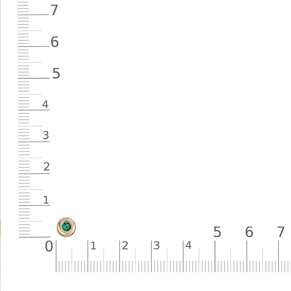 Подвеска Круг из жёлтого золота с изумрудом