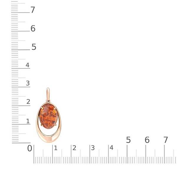 Подвеска из красного золота с янтарём
