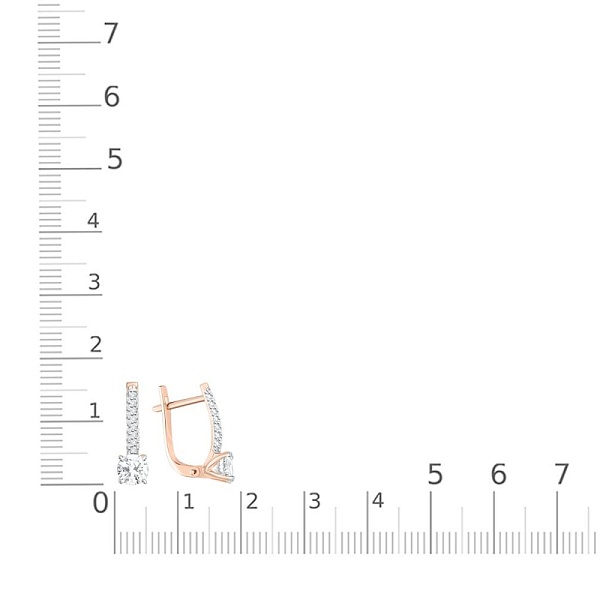 Серьги из красного золота с 46 выращенными бриллиантами
