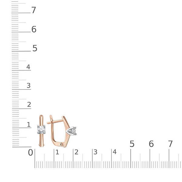 Серьги из красного золота с 2 муассанитами