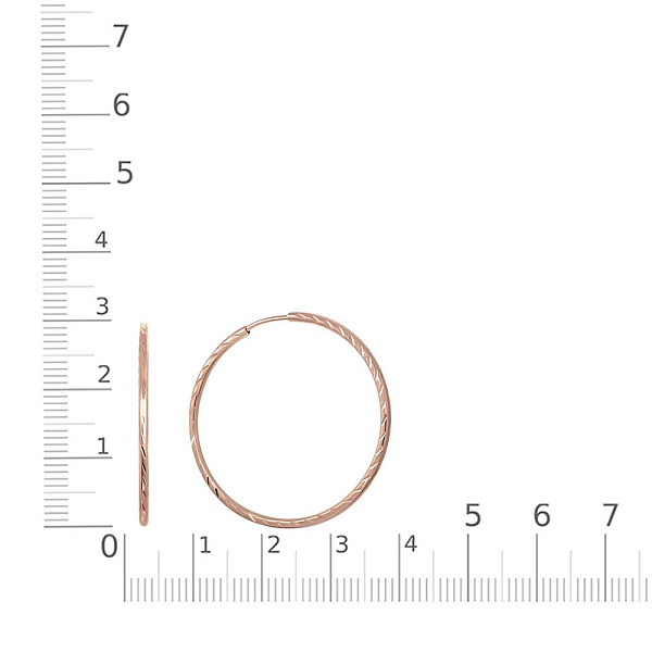 Серьги-конго из красного золота без вставок