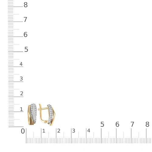 Серьги из жёлтого золота с 50 фианитами