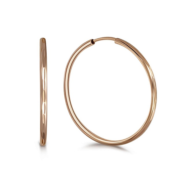 Серьги-конго из красного золота без вставок