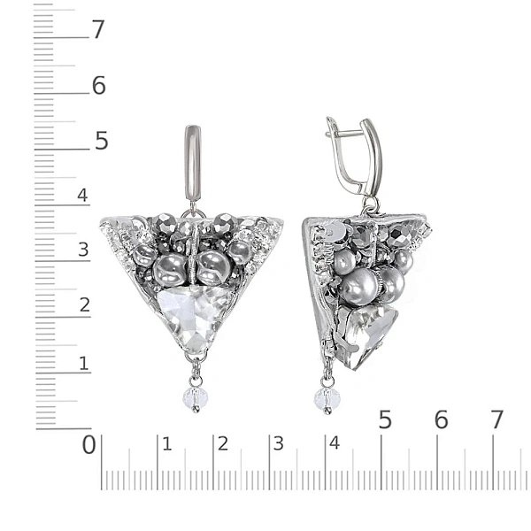 Бижутерные серьги Треугольные белый