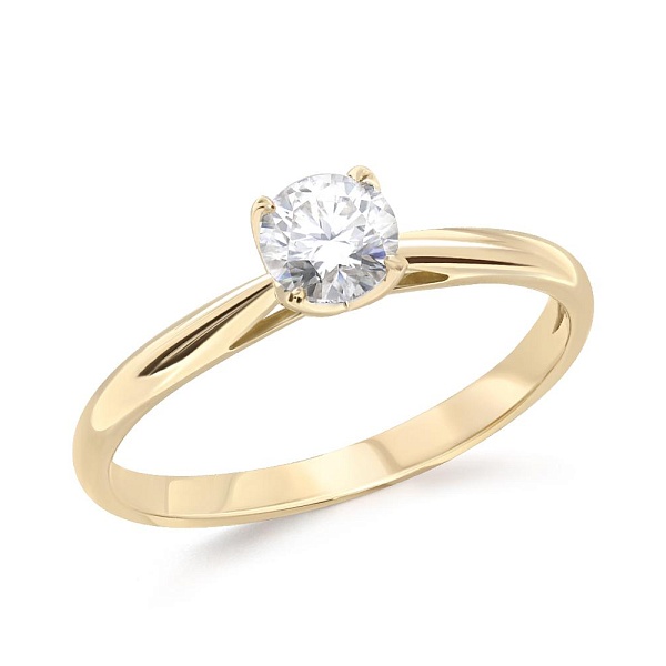 Кольцо из жёлтого золота с муассанитом