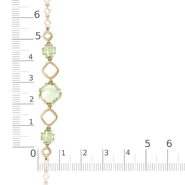 Браслет из жёлтого золота с 3 аметистами