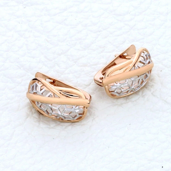 Серьги из красного золота без вставок