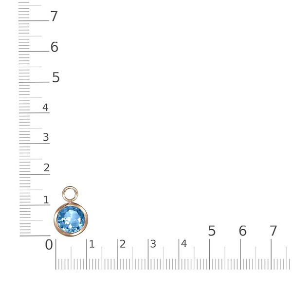 Подвеска серёг-трансформеров из красного золота с топазом swiss