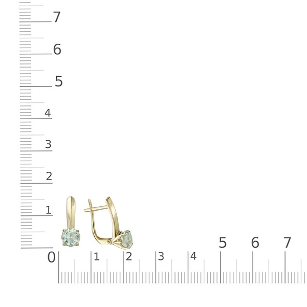 Серьги из жёлтого золота с 2 аметистами