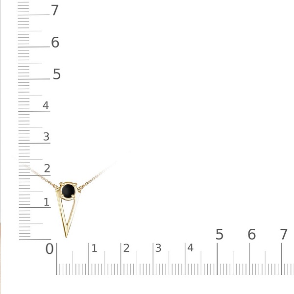 Колье Треугольник из жёлтого золота с агатом