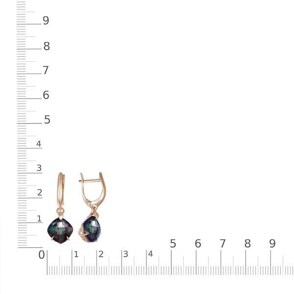 Серьги из красного золота с 2 александритами