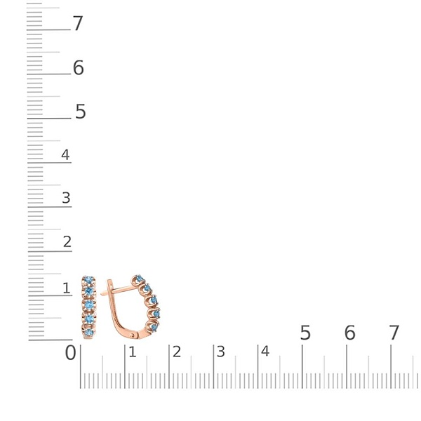 Серьги Дорожки из красного золота с 10 циркониями