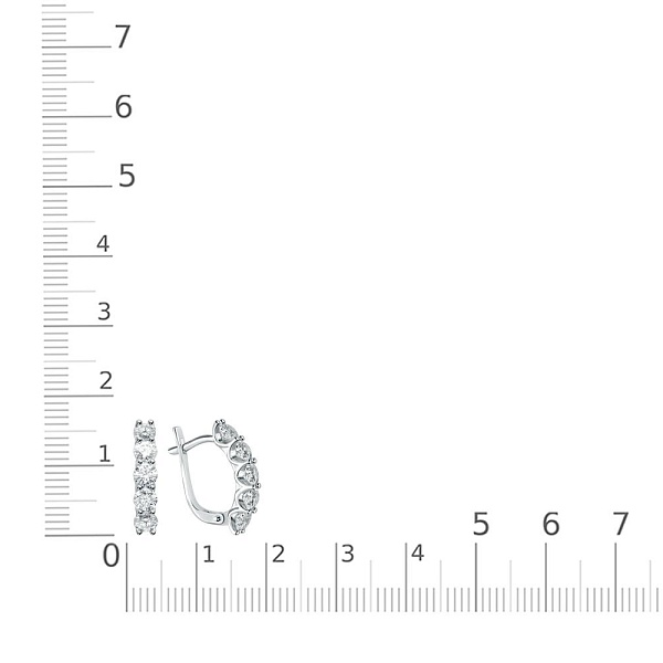 Серьги Дорожки из белого золота с 10 муассанитами
