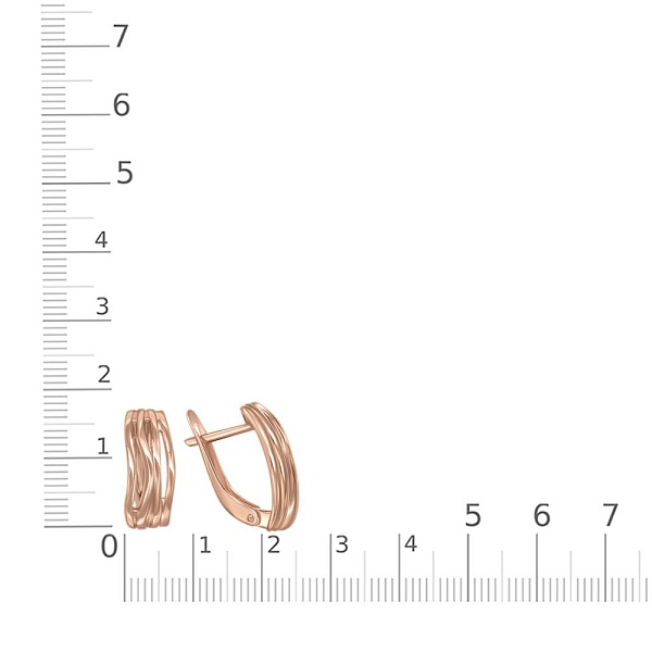 Серьги из красного золота без вставок