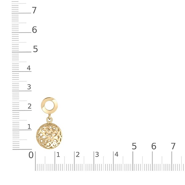 Подвеска серёг-трансформеров Шар из жёлтого золота без вставок