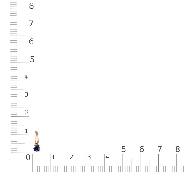 Подвеска из красного золота с сапфиром