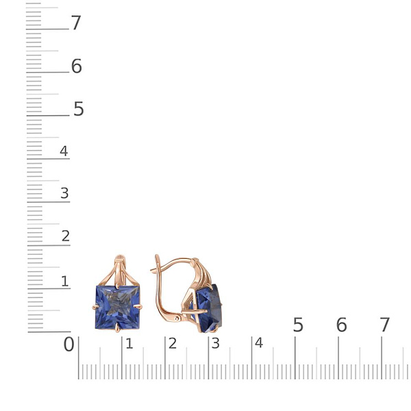 Серьги из красного золота с 2 наноситалами