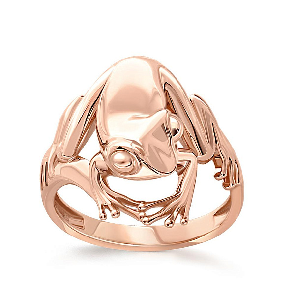 Кольцо Лягушка из красного золота без вставок