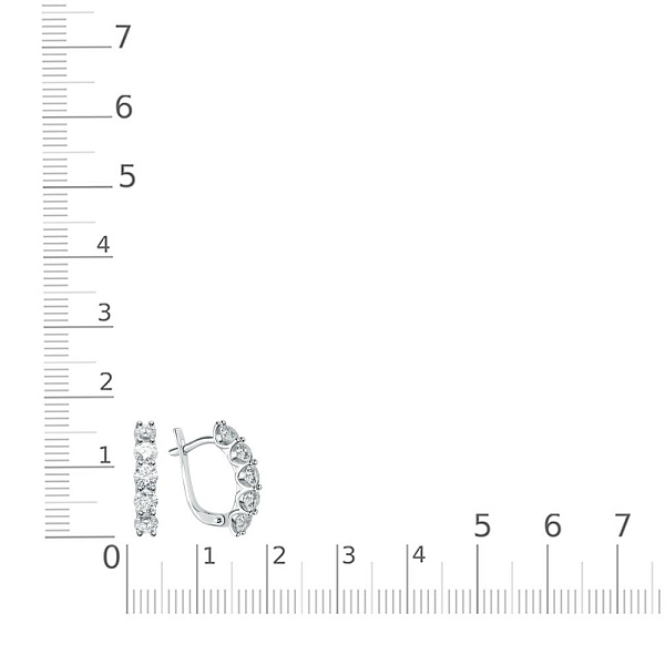 Серьги Дорожки из белого золота с 10 муассанитами