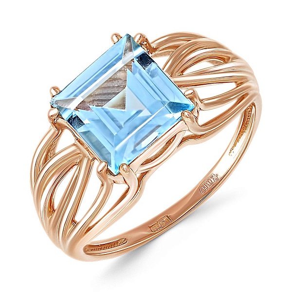 Кольцо из красного золота с топазом sky