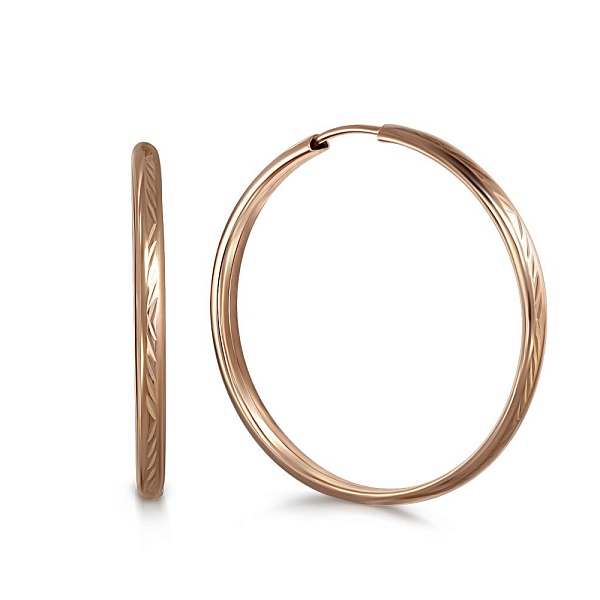 Серьги-конго из красного золота без вставок