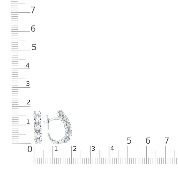 Серьги Дорожки из белого золота с 10 муассанитами