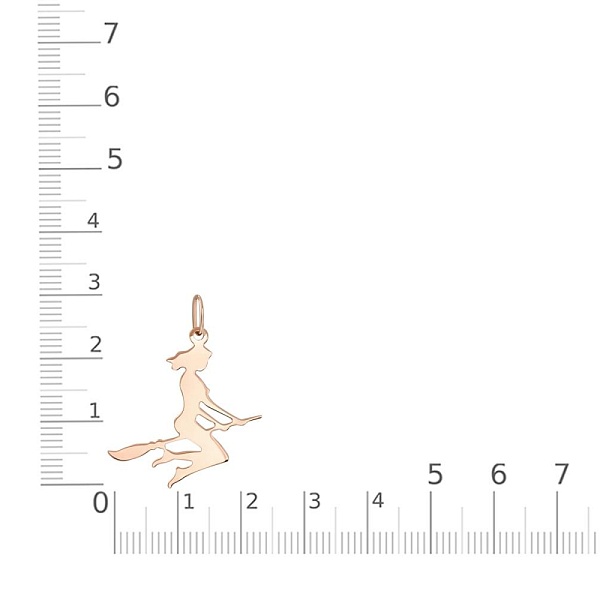 Подвеска Ведьма из красного золота без вставок