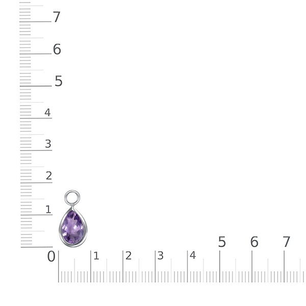 Подвеска серёг-трансформеров из белого золота с аметистом