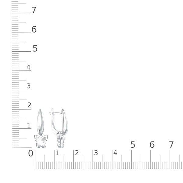 Серьги Бабочки из белого золота с перламутром