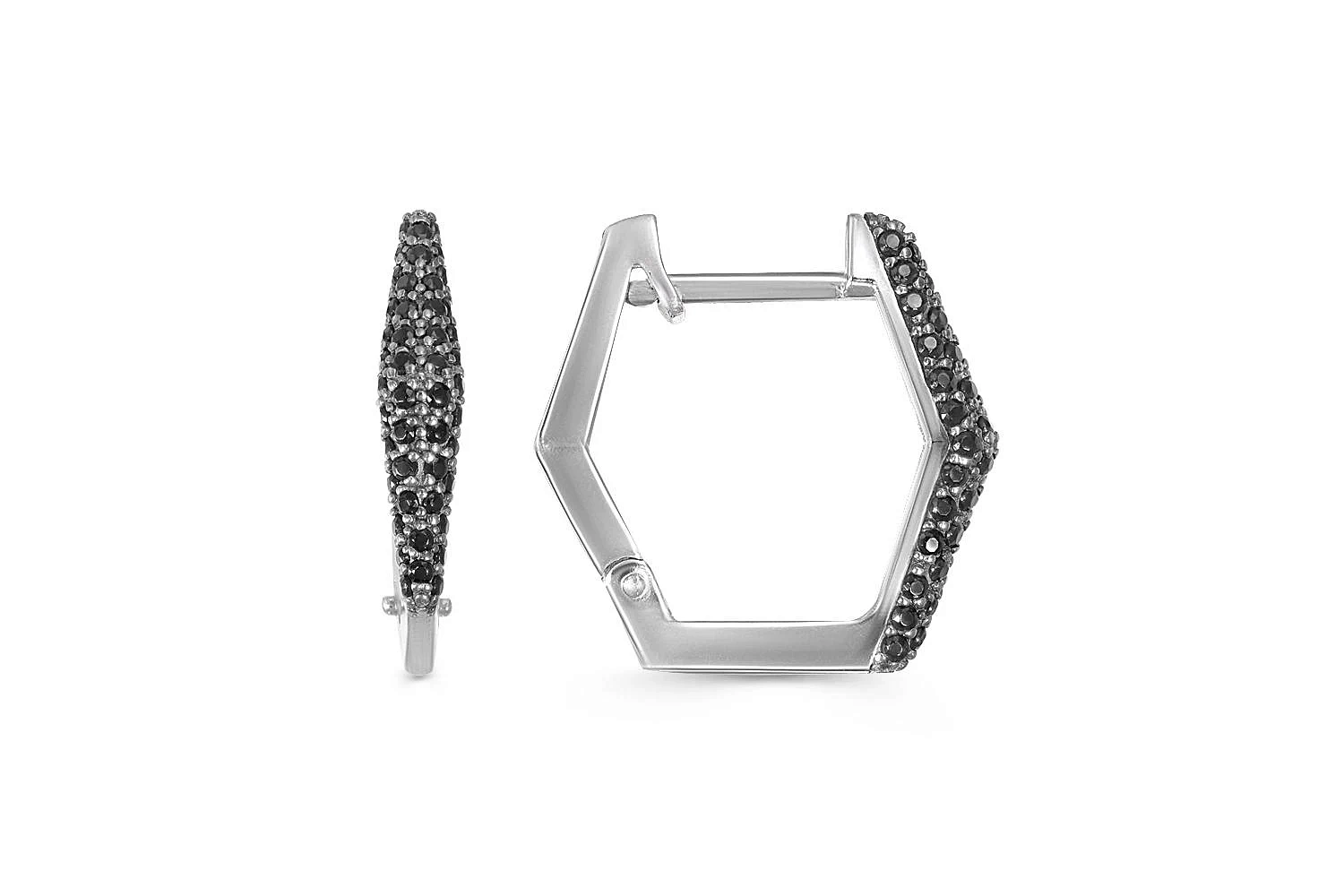Серьги из белого золота с 92 фианитами