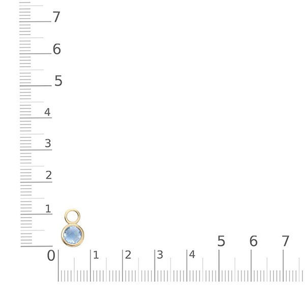 Подвеска серёг-трансформеров из жёлтого золота с топазом sky