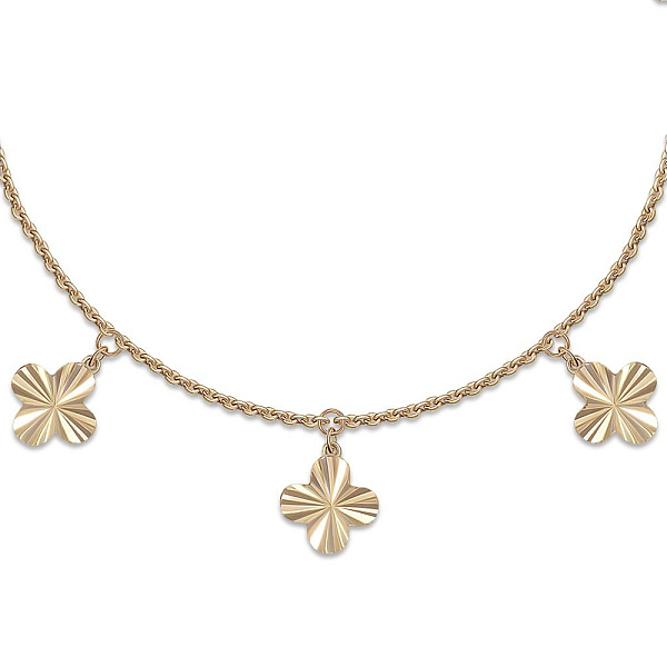 Колье Клевер из жёлтого золота без вставок