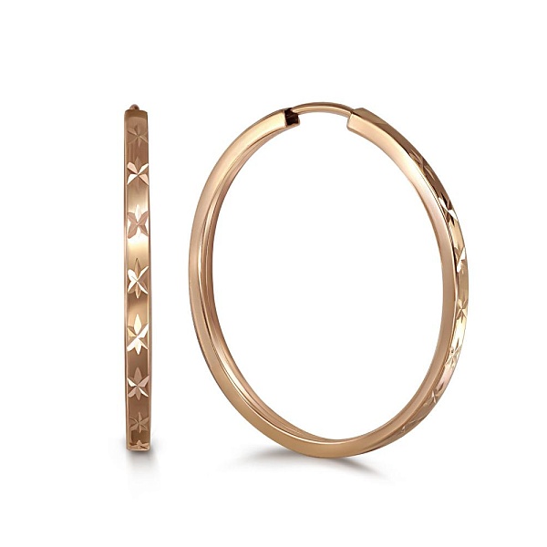 Серьги-конго из красного золота без вставок