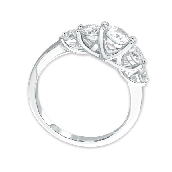 Кольцо Дорожка из белого золота с 5 выращенными бриллиантами