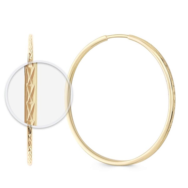 Серьги-конго из жёлтого золота без вставок