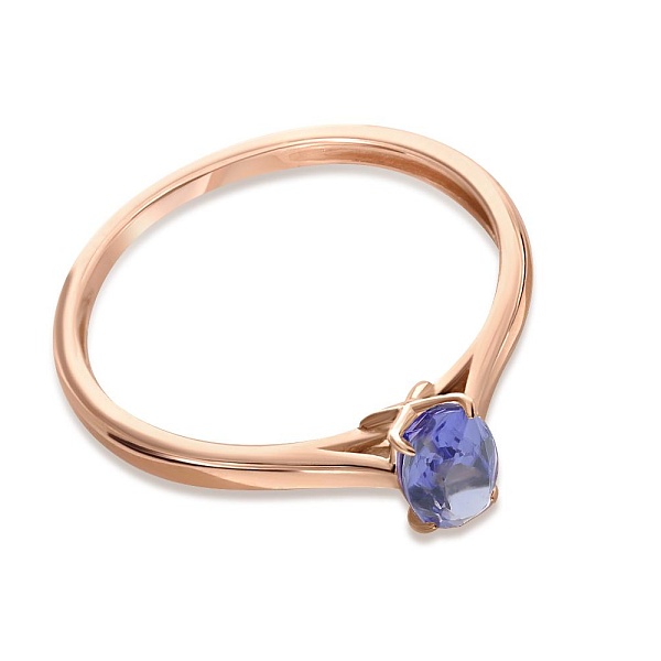 Кольцо из красного золота с танзанитом