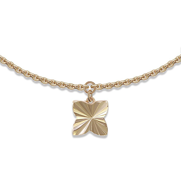Колье Клевер из жёлтого золота без вставок