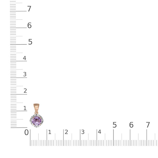 Подвеска из красного золота с аметистом