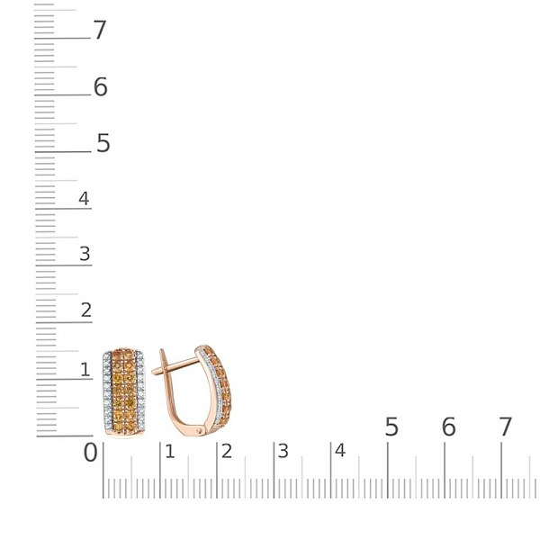 Серьги из красного золота с 28 сапфирами и 40 бриллиантами
