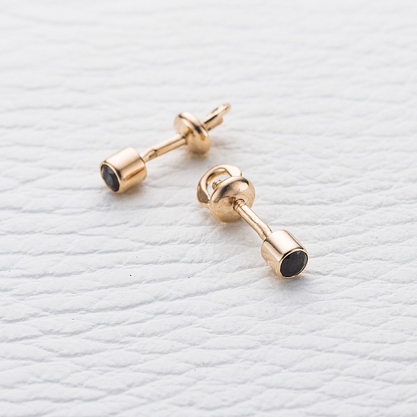 Серьги-пусеты из красного золота с 2 гранатами