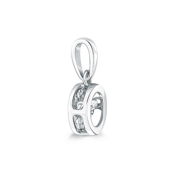 Подвеска Круг из белого золота с бриллиантом