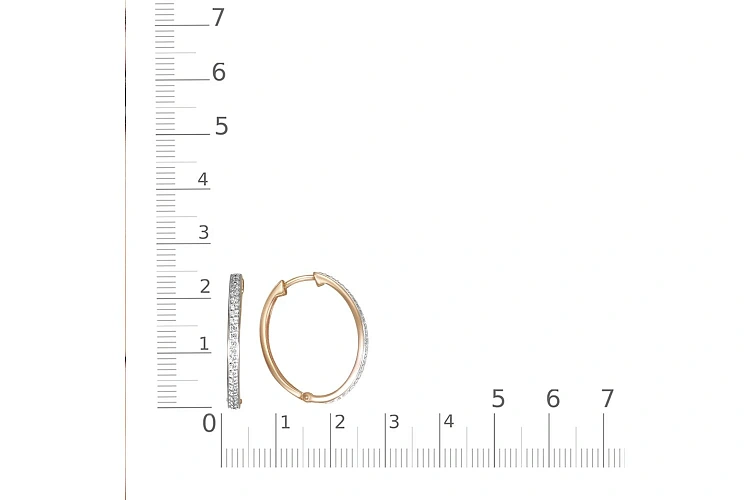 Серьги Дорожки из красного золота с 48 фианитами