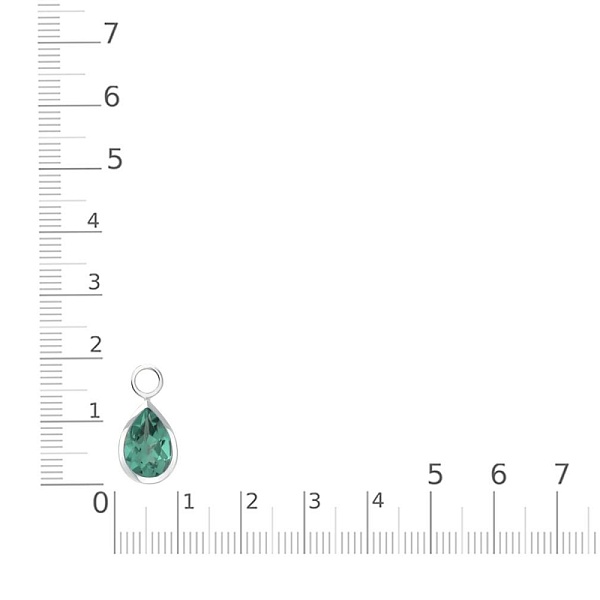 Подвеска серёг-трансформеров из белого золота с кварцем