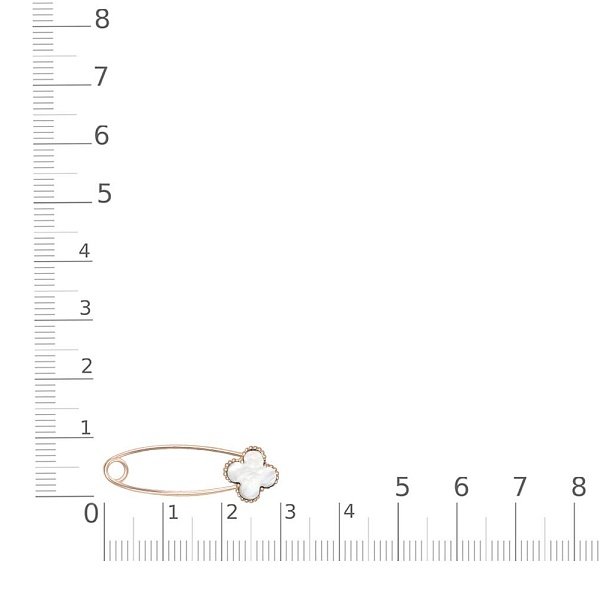 Булавка из красного золота с перламутром
