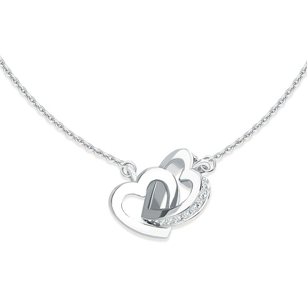 Колье Сердце из белого золота с 22 бриллиантами