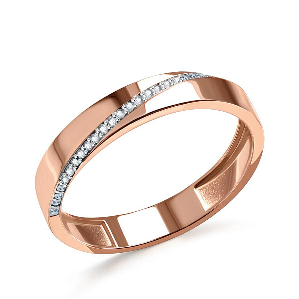 Кольцо из красного золота с 30 бриллиантами