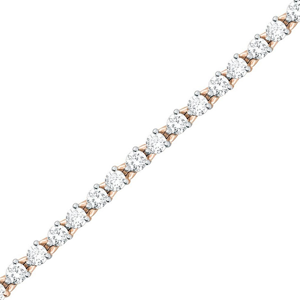 Браслет из красного золота с 49 муассанитами