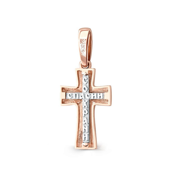 Крест из красного золота без вставок